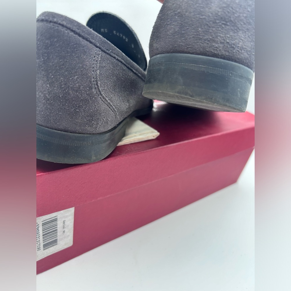 Salvatore Ferragamo Gancini Bit Loafers Men's US 9 D Gray Suede Leather Silver - Picture 7 of 15